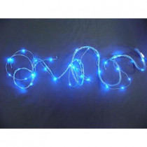9 ft. LED Blue Battery Operated Multi Braided Garland