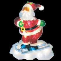 25 in. Battery Operated Icy Pure White Twinkling LED Santa Lawn Silhouette