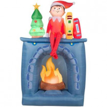6.5 ft. H Inflatable Scout Elf on Fireplace