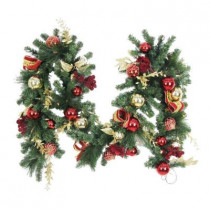 9 ft. Battery Operated Plaza Artificial Garland with 50 Clear LED Lights
