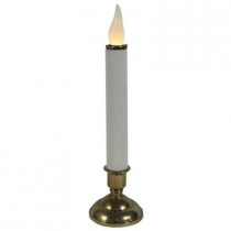 10 in. Warm White Flame Chatham Candle with Bronze Base (Set of 2)