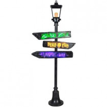 6 ft. Lamp Post with Lighted Signs and Short Circuit effects