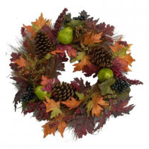 24 in. Fall Fruit and Leaves Wreath