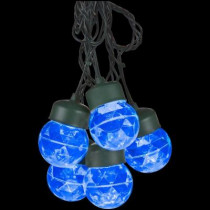8-Light Icy Blue Projection Round String Lights with Clips