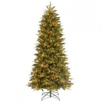 9 ft. Feel-Real Pomona Pine Slim Artificial Christmas Tree with 600 Clear Lights