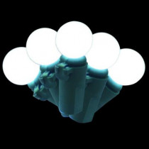 20-Light Battery Operated White Smooth Sphere Ceramic Light Set