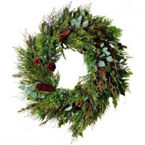 Evergreen Collection 30 in. Cedar Juniper Artificial Christmas Wreath