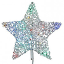12 in. 18-Light LED Multi-Color 5-Star Metal Tree Topper