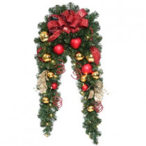 6 ft. Decorative Collection Artificial Mantle Garland with 50 Clear Lights