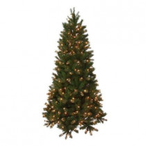 6.5 ft. Pre-Lit FEEL-REAL Bavarian Pine Hinged Artificial Christmas Tree with 400 Clear Lights