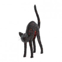 38 in. Pre-Lit Tinsel Animated Cat