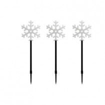 Snowflake Flashing Garden Stakes 12 LED per Stake (Set of 3)
