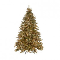 9 ft. Pre-Lit Snowy Fir Hinged Artificial Christmas Tree with Clear Lights
