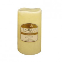 3 in. x 6 in. Flameless LED Candle Solid Ivory Vanilla Scented