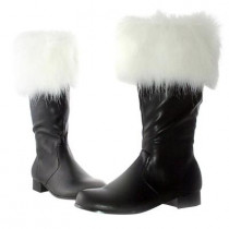 Medium Size 8-10 Faux Fur Trim Adult Santa Boots