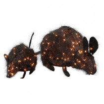 20 in. 35-Light and 30 in. 70-Light Tinsel Rats (Set of 2)