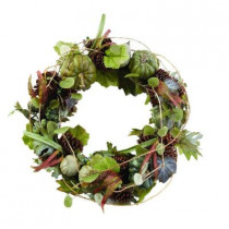 30 in. Artificial Fall Wreath with Heirloom Pumpkins