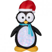 56.69 in. W x 33.86 in. D. x 90.16 in. H Kaleidoscope Inflatable Penguin (RGB)