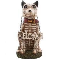 15 in. H Skeleton Dog Spooky Statue