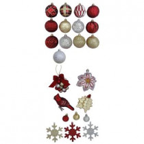 Cranberry Frost Assorted Shatter-Resistant Ornament (51-Pack)