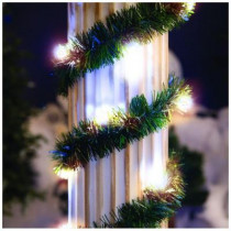 18 ft. Lighted Pine Garland with Warm White 35-Light Micro Mini Twinkling