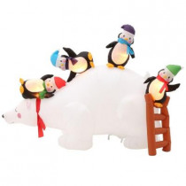 77.95 in. W x 35.04 in. D x 57.09 in. H Inflatable Polar Bear and Penguin Scene