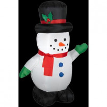 3.5 ft. H Inflatable Snowman with Holiday Top Hat
