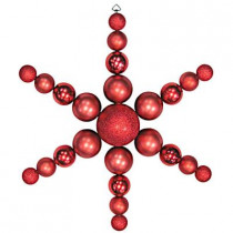 31 in. Red Shatterproof Star Flake Ornament