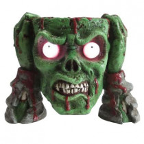 8 in. Green LED Lighted Zombie Head Candy Bowl