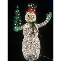 5 ft. Pre-Lit Grapevine Snowman with Tree