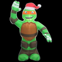 3.5 ft. LED Inflatable Michelangelo with Santa Hat