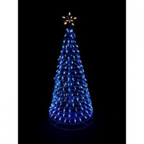 6 ft. Pre-Lit LED Blue Twinkling Tree Sculpture with Star