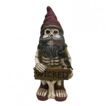 16 in. H Skeleton Garden Gnome Statue