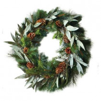 Evergreen Collection 24 in. Pine, Eucalyptus, and Juniper Artificial Christmas Wreath