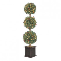 4 ft. Hudson Artificial Christmas Tree Topiary with 150 Clear Lights