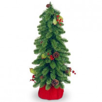 24 in. Unlit Downswept Forest Artificial Christmas Tree with Cones and Red Berries
