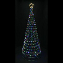 6 ft. Pre-Lit LED Twinkling Tree Sculpture with Warm White and Multi-Color Lights