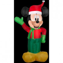 3.5 ft. H Inflatable Holiday Mickey in Winter Outfit