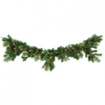 6 ft. Syracuse Cashmere Berry Artificial Mantel Garland with 70 Clear Lights