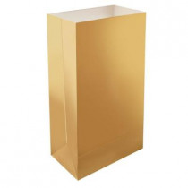 11 in. Gold Luminaria Bags (Count of 24)