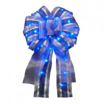 12in. Ribbon Bow LED Blue