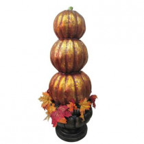 38 in. Stacked Pumpkin Topiary in Urn