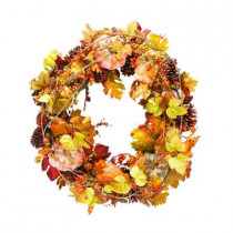 34 in. Artificial Harvest Wreath