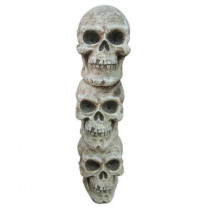 40 in. 3-Stacked Skulls with LED Lights and Sound and Motion Sensor