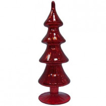 11.5 in. Red Glass Tree Decor