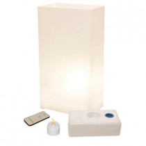 LED White Luminaria Kit with Remote Control (Pack of 10)