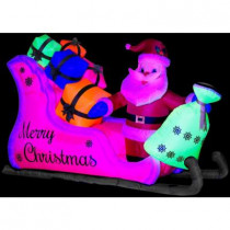 4.75 ft. H Inflatable Neon Santa in Sleigh