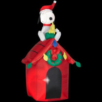 4 ft. Inflatable Snoopy on Doghouse with Woodstock