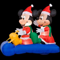 5 ft. Inflatable LED Mickey and Minnie's Sled Scene