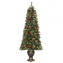 6.5 ft. Hayden Pine Potted Artificial Christmas Tree with 200 Clear Lights